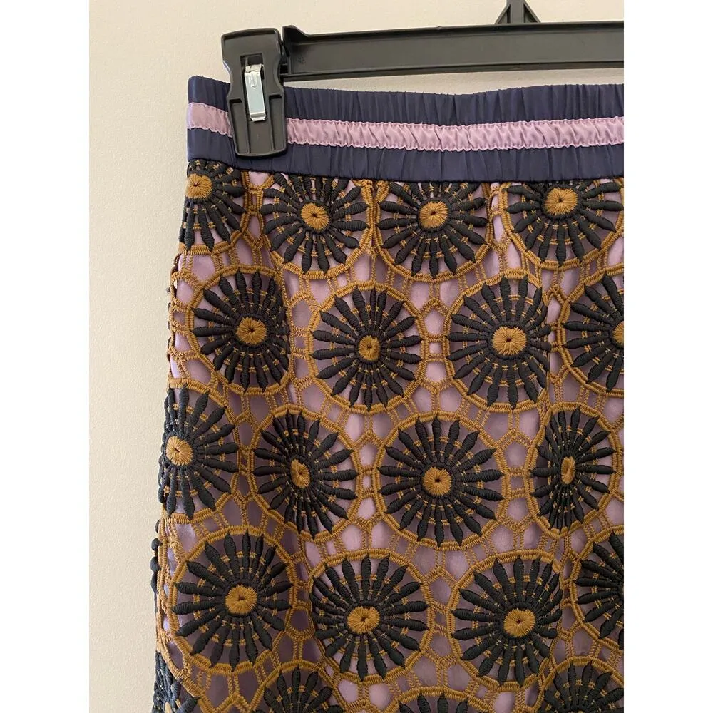 Current Air Loire Lace Pencil Skirt Crochet Olive Green Navy Purple Lavender S - Image 6