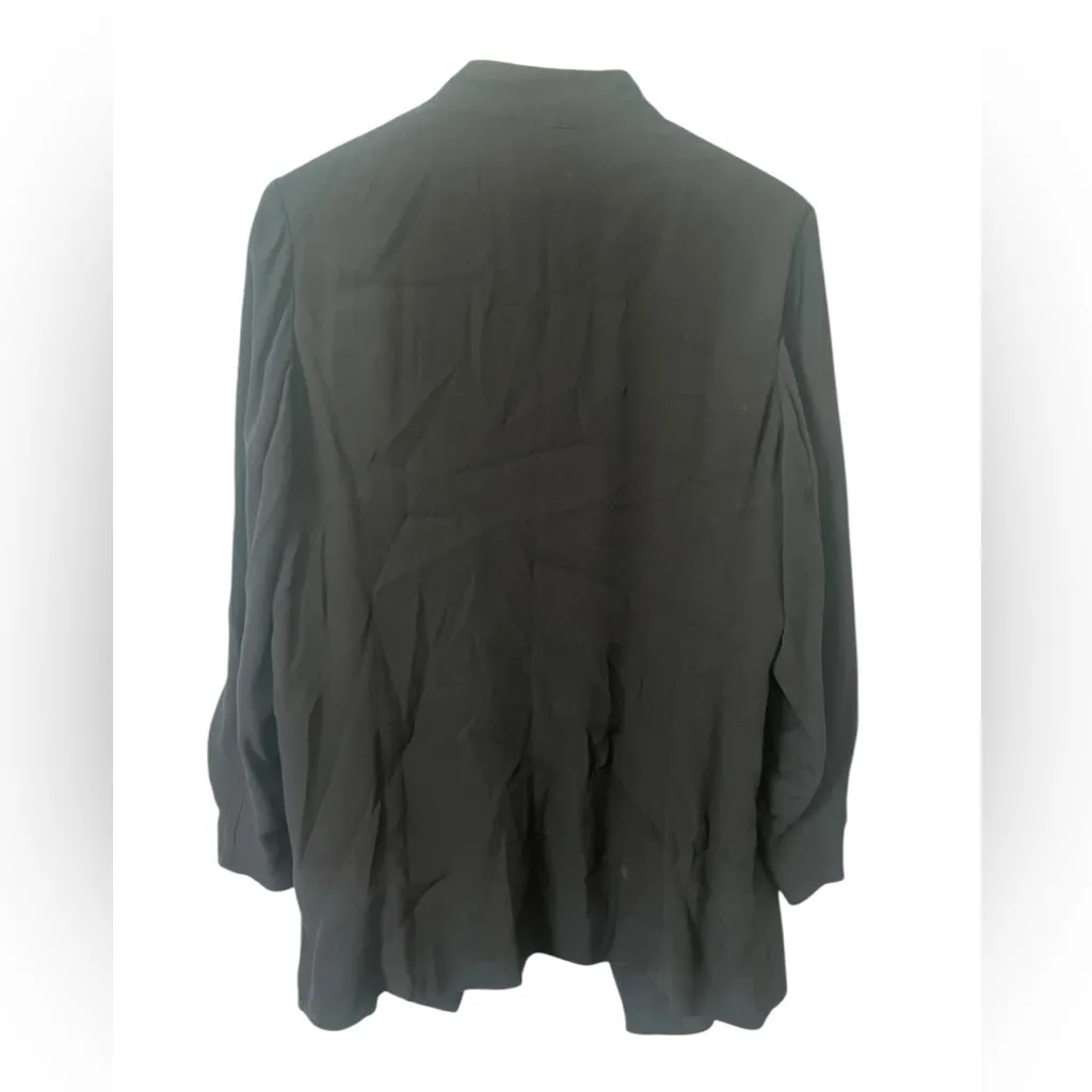 Halogen Women’s  Black Open-Front Blazer With Shoulder Pads Size Large‎ - Image 2
