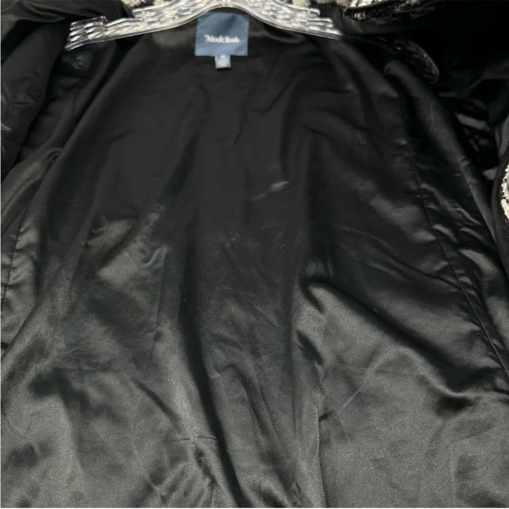 ModCloth Black and White Houndstooth Women's Jacket poncho size M - Image 8