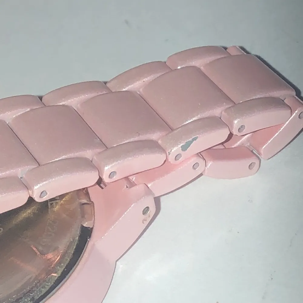 Rose Gold Tone Pink Enamel CZ Rhinestone Bling Watch Boho Wristwatch NEW BATTERY - Image 6