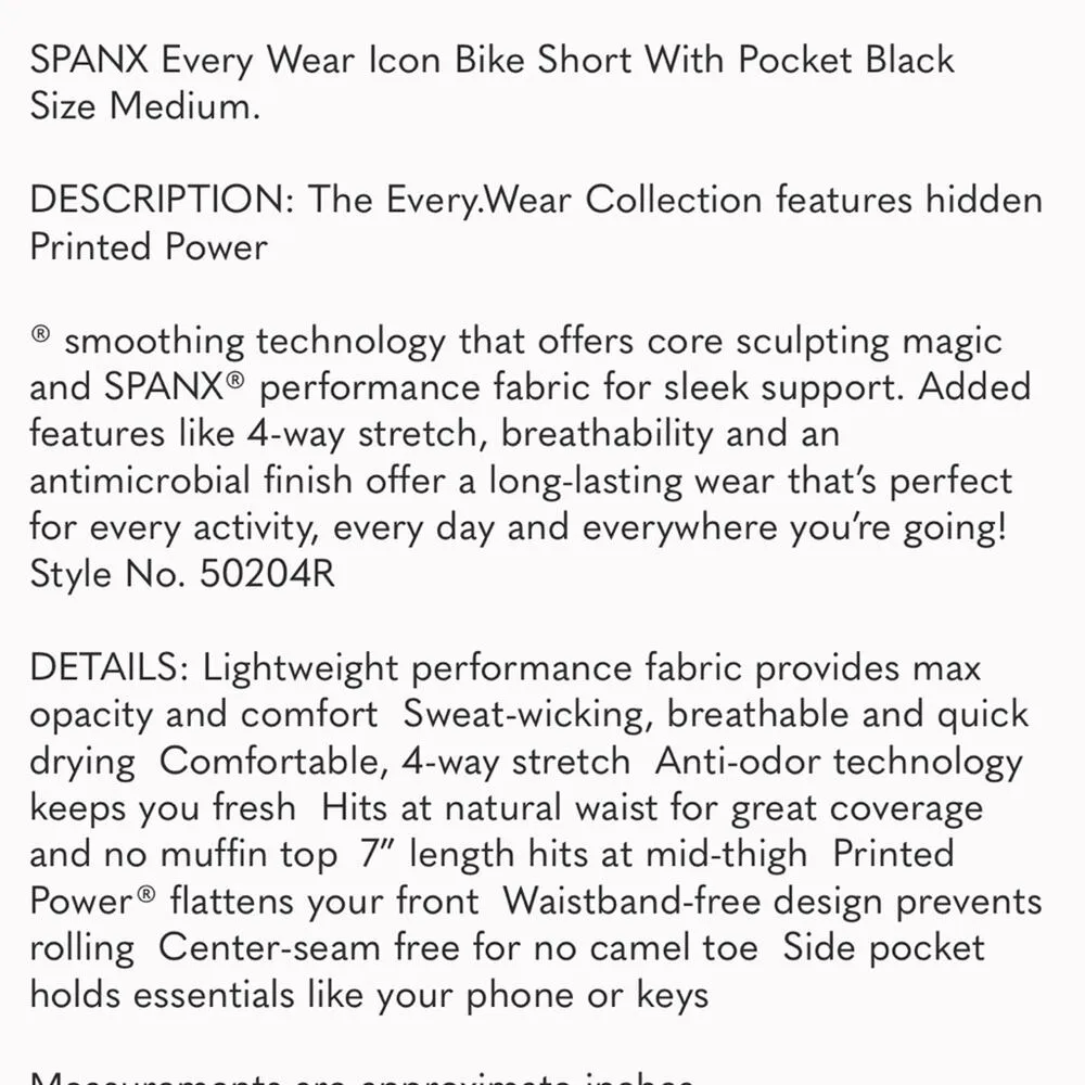 Spanx  every wear biker shorts with pockets black NWT XS - Image 5