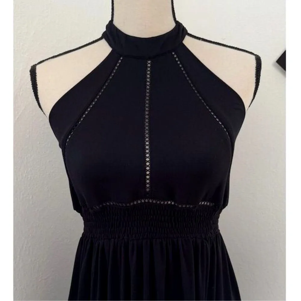 Womens Black Halter Neck Sleeveless Maxi Dress Size S Poof New York Macy's - Image 4