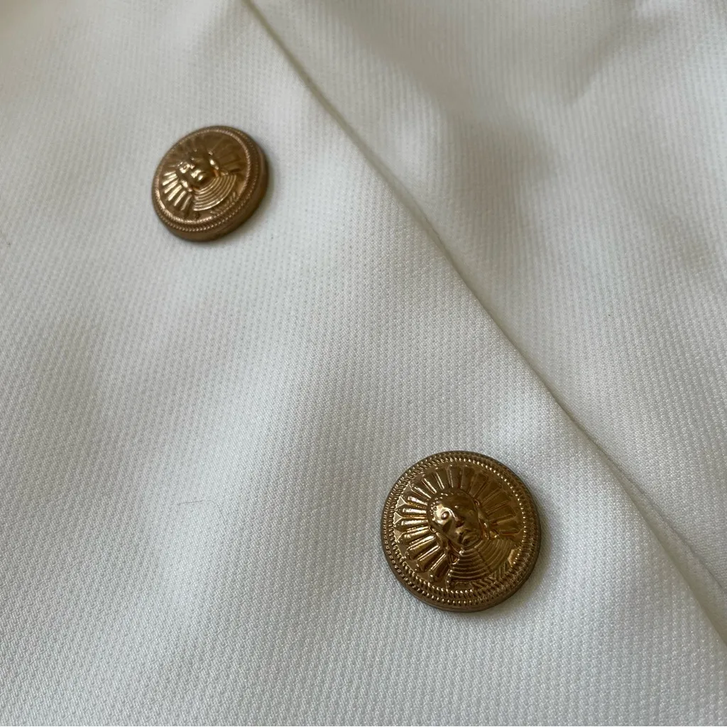 ELLIATT White Blazer Double Breast Mini Dress Halter Neck Backless Dress Size L - Image 6