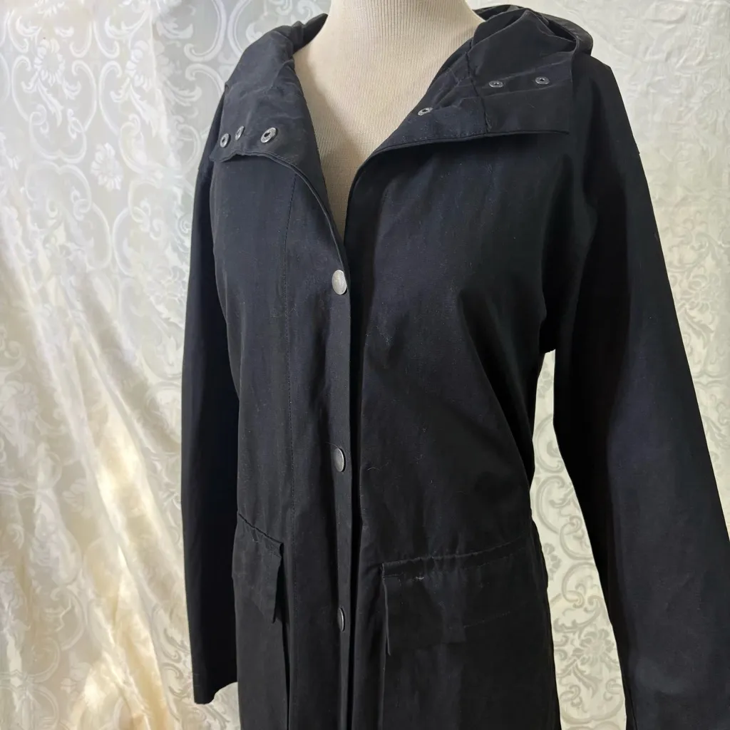 a new day Black Trench Utility Jacket with Hood - Image 4