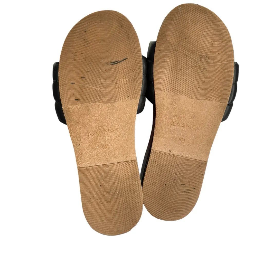 Kaanas x Jessie James Decker Black‎ Timor Cushioned Leather Slide Sandals Size 8 - Image 14