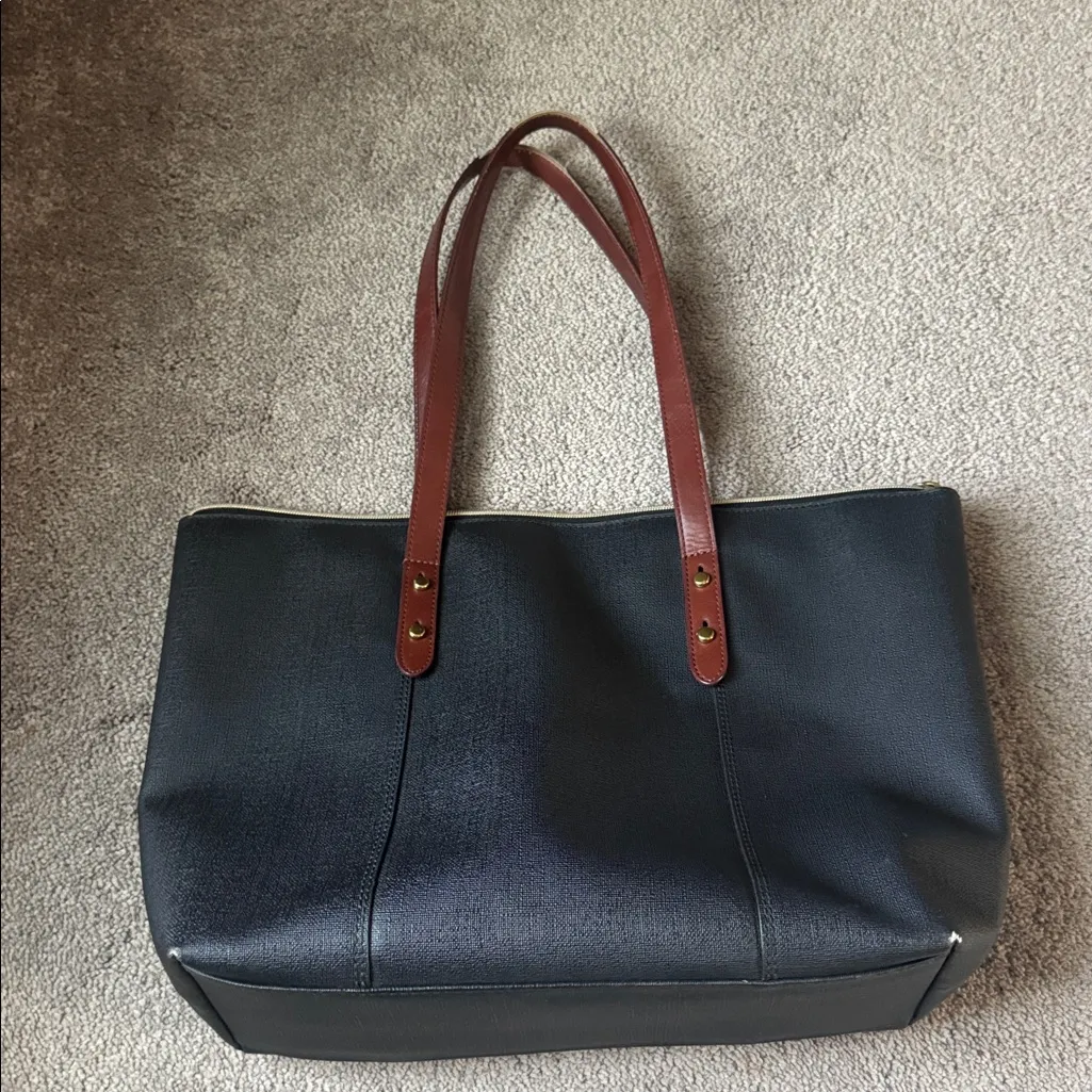 Fossil Black Pleather Tote - Image 5