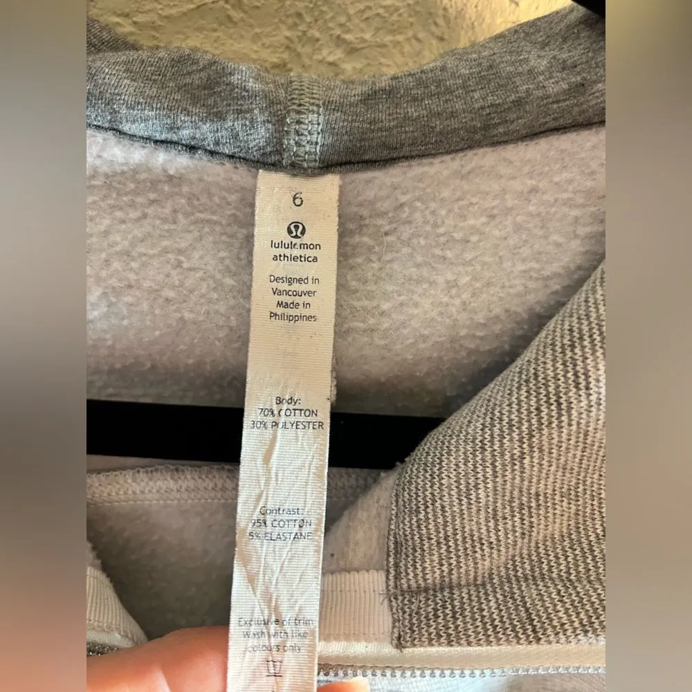 Lululemon Athletica Scuba Gray Zippered Fitted Hoodie 6 - Image 3
