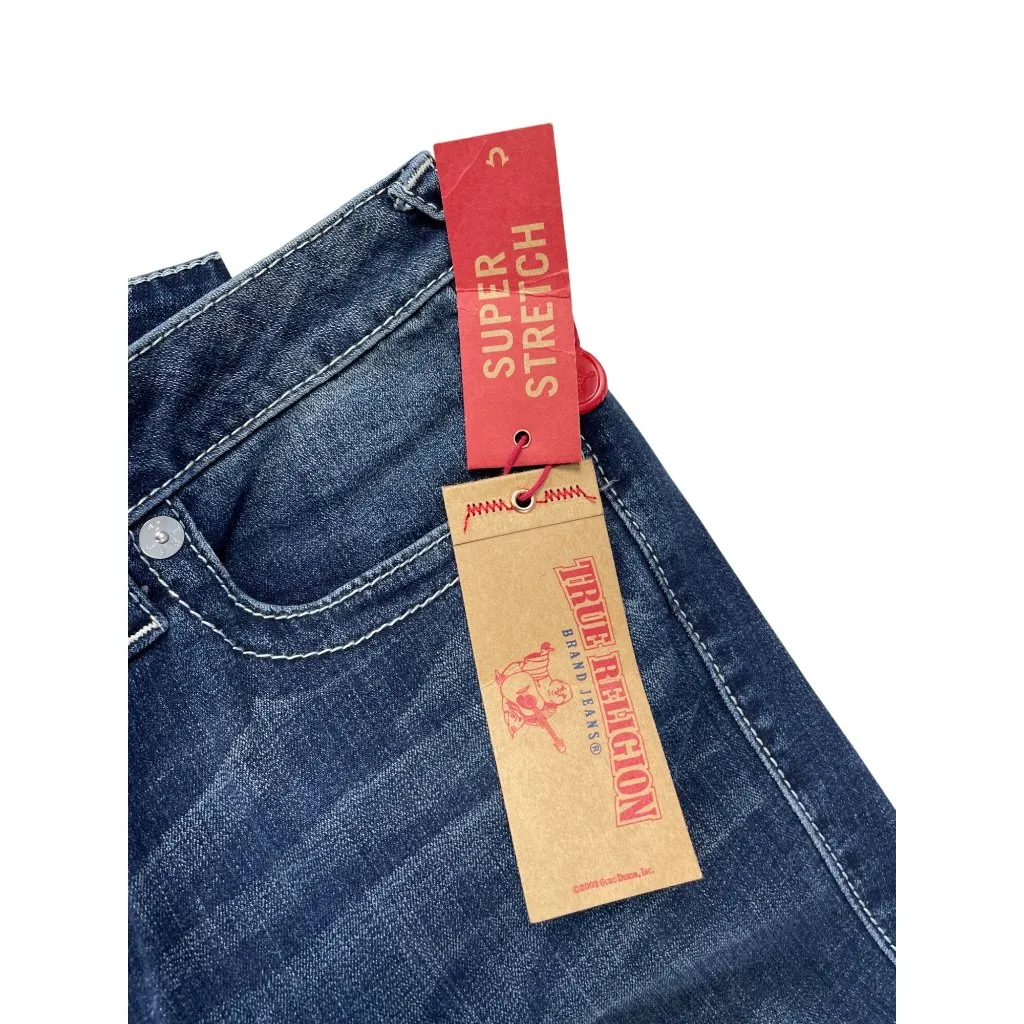 True Religion Womens Blue Super Stretch Slim Straight SIze 33 SKU 9278 - Image 4