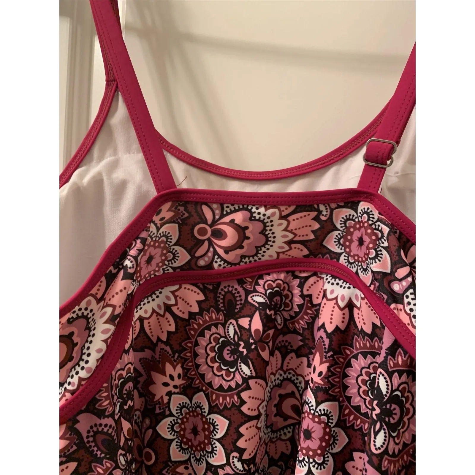 Women's Floral Print Tankini Swim Top Swimwear Tank Size XL Multi - Image 8