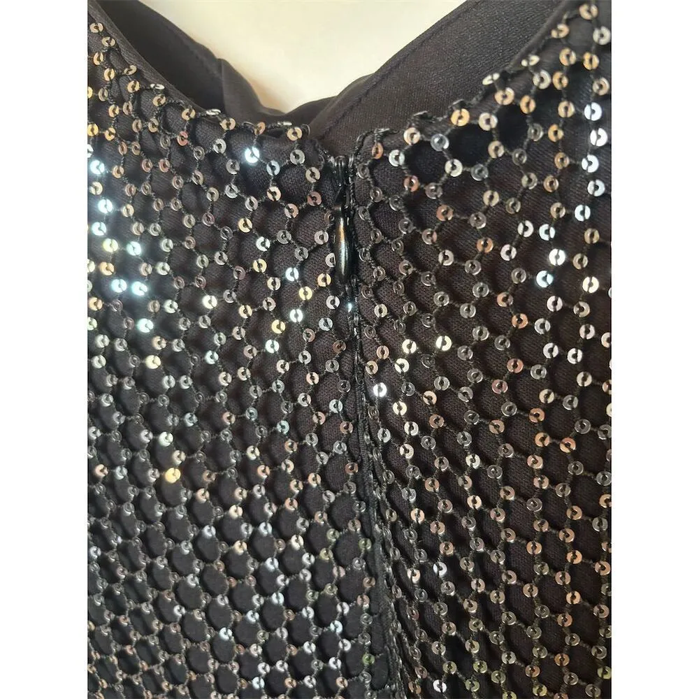 Women's Black Siena Sequin Mesh Maxi Dress Size 6 Party Cocktail Black - Image 10
