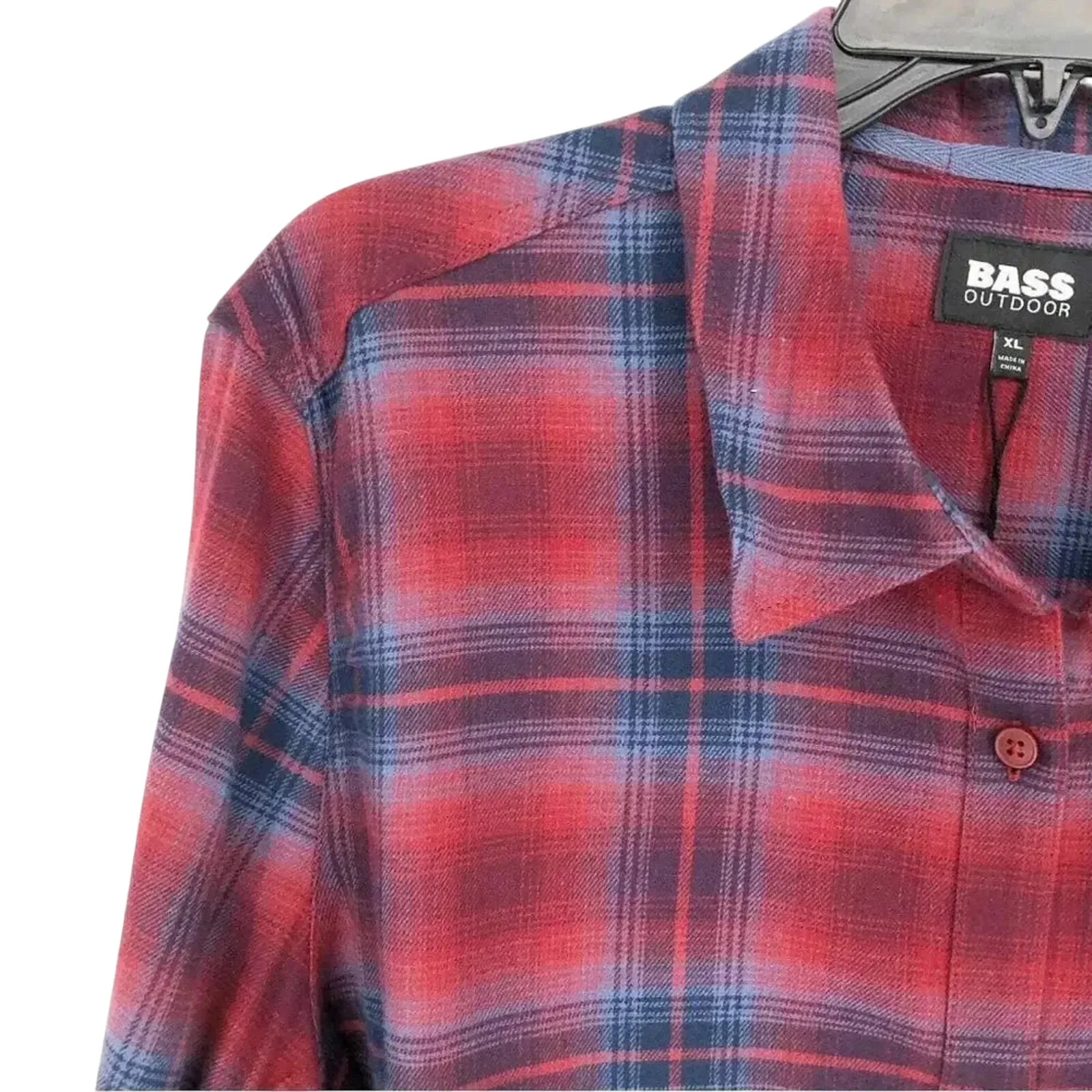 BASS OUTDOOR Plaid Long Sleeve Flannel Button - Image 4