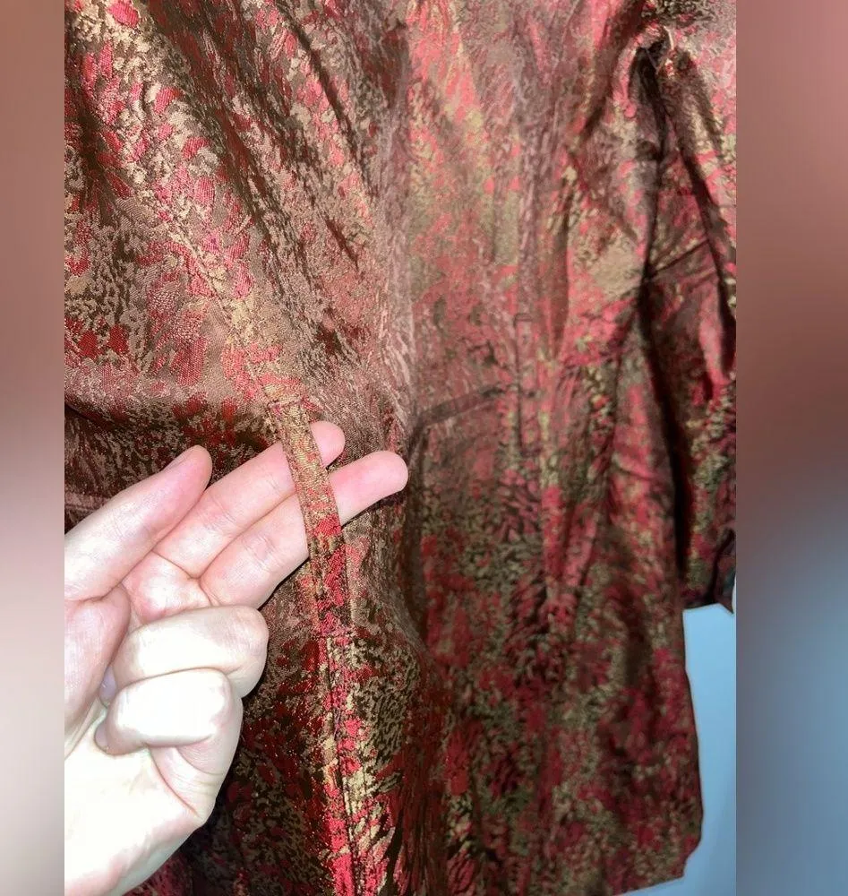 Suzette Vintage  5 Button Jacket Overcoat Sz Large Rust Copper Lined Belted - Image 6