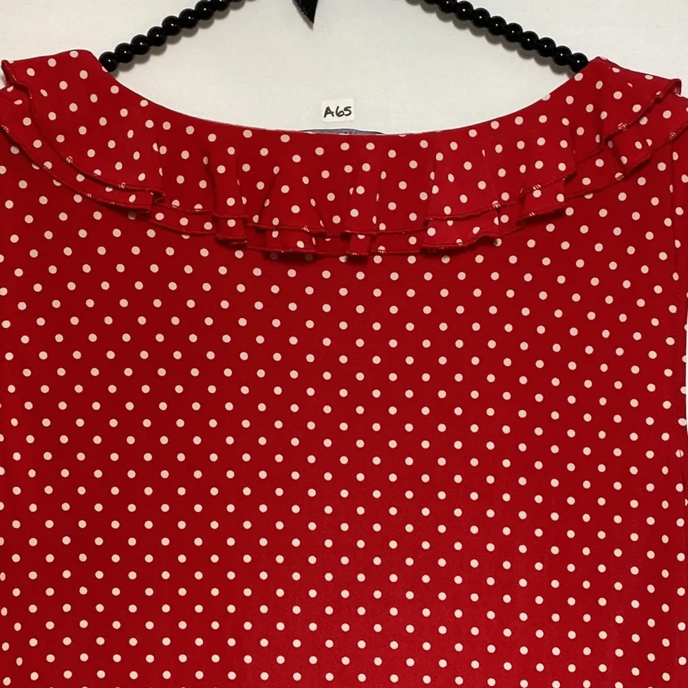 CHAPS polka dots red and white blouse - Image 4