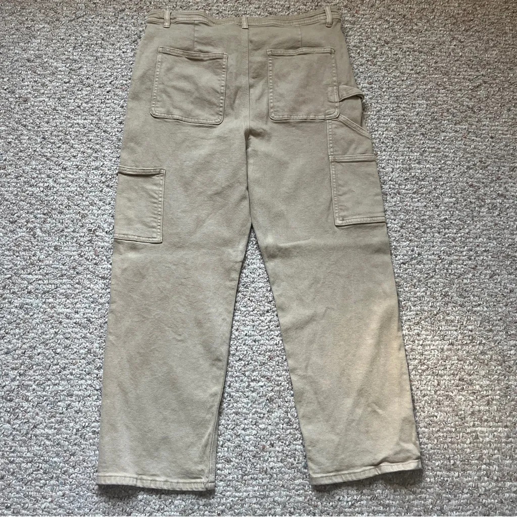 Dex High Rise Utility Cargo Pants Womens Size 31 Khaki Beige Pockets 27” Inseam Tan - Image 7