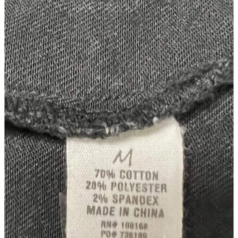 Women’s Ivy + Main Distressed Stretchy Black Denim Cropped Jacket Size Medium - Image 6