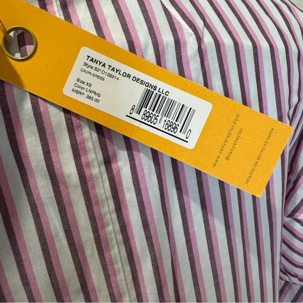 TANYA TAYLOR Calyn Stripe Mini A-Line Flounce Dress Size XS - Image 9