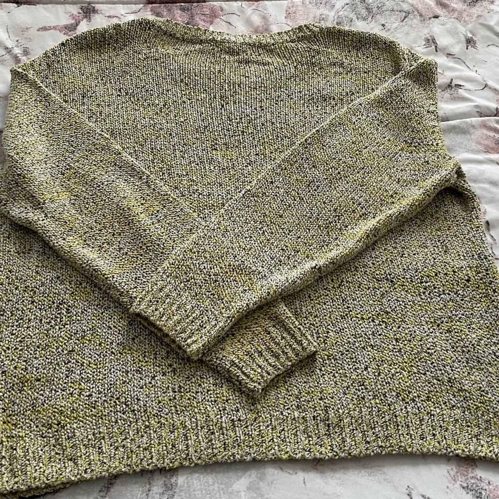 COS yellow marled cotton blend crewneck long sleeve sweater, size S minimalist - Image 4