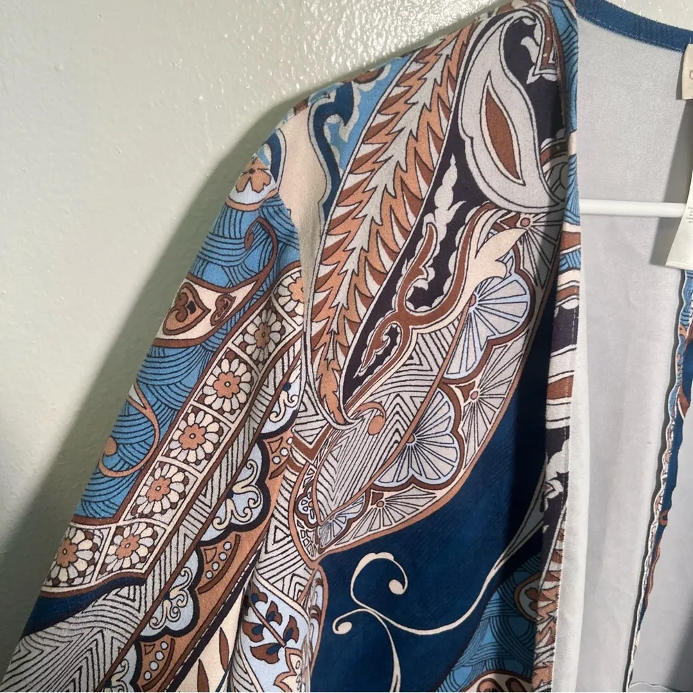 Chico’s Micro Suede Jacket Blue Brown Paisley 3 - Image 6