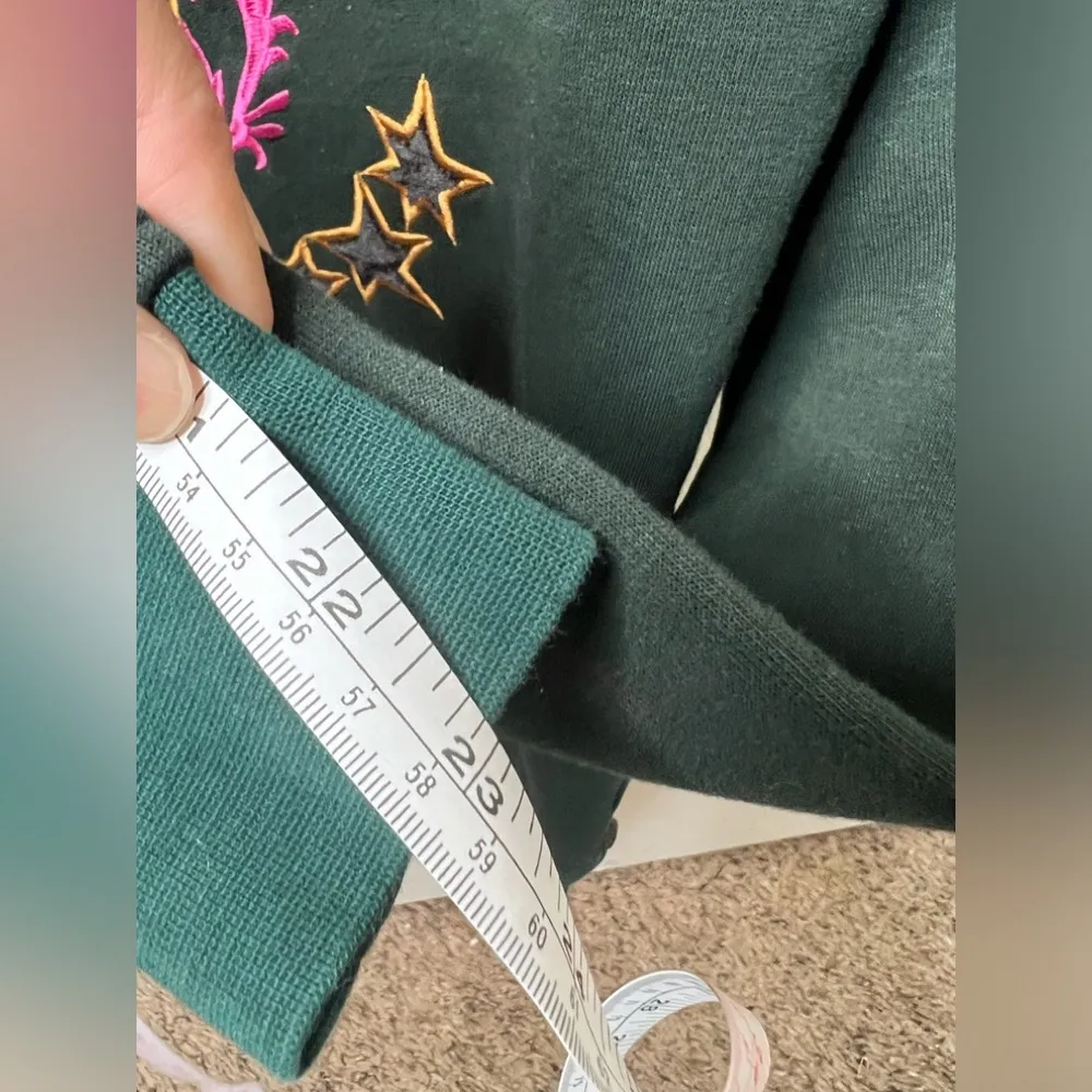 Scotch & Soda Far Out Green Crewneck Embroidered Sweater Sweatshirt Size XS Used - Image 8