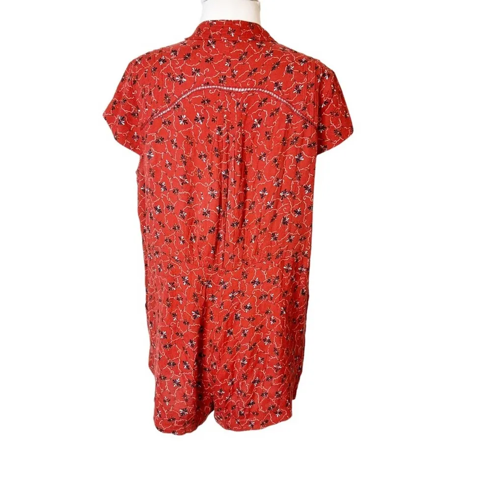 Free people red derby dot romper sz M - Image 2