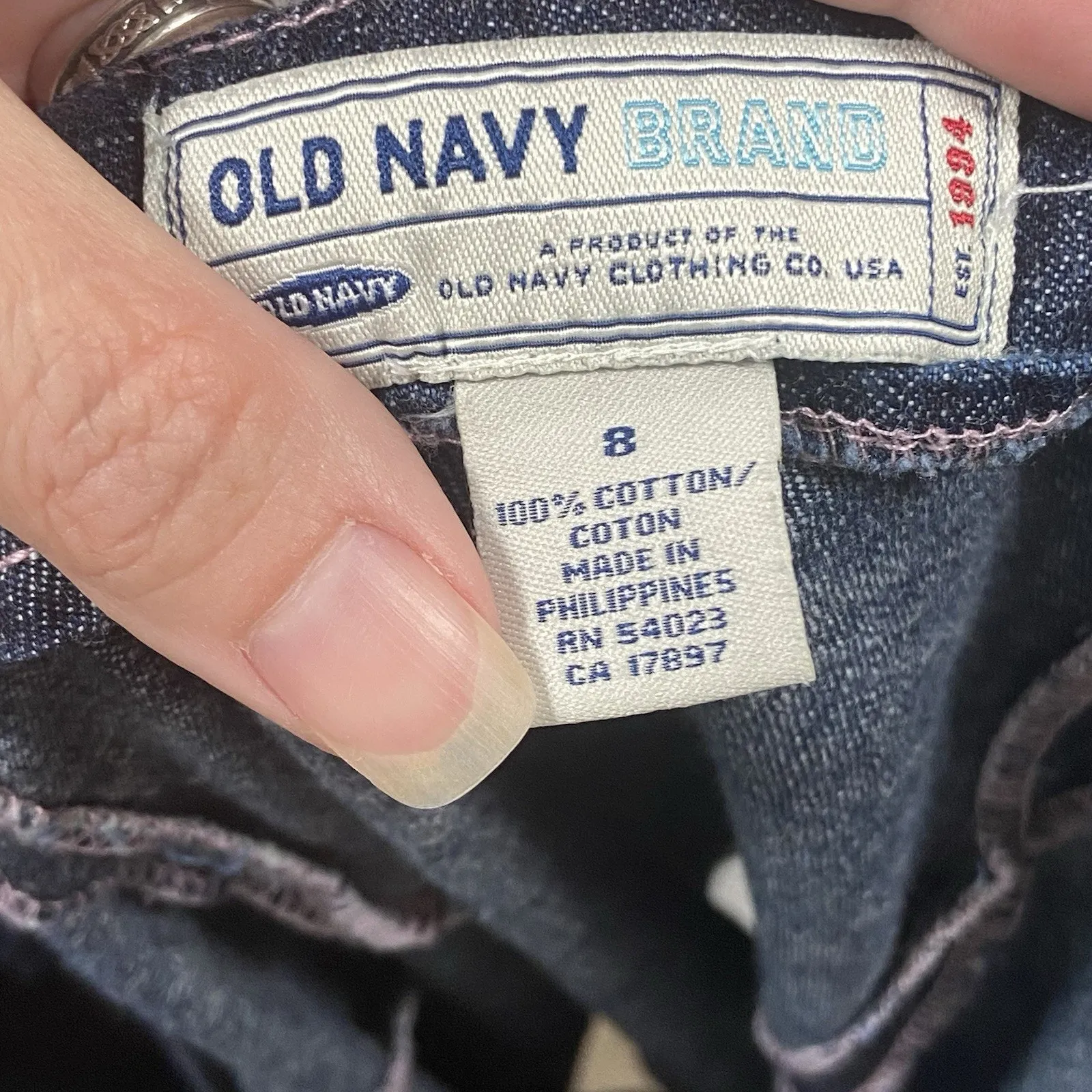 Old Navy Denim Dress Women's Size 8 Sleeveless Y2K Vintage Pink Stitch - Image 4