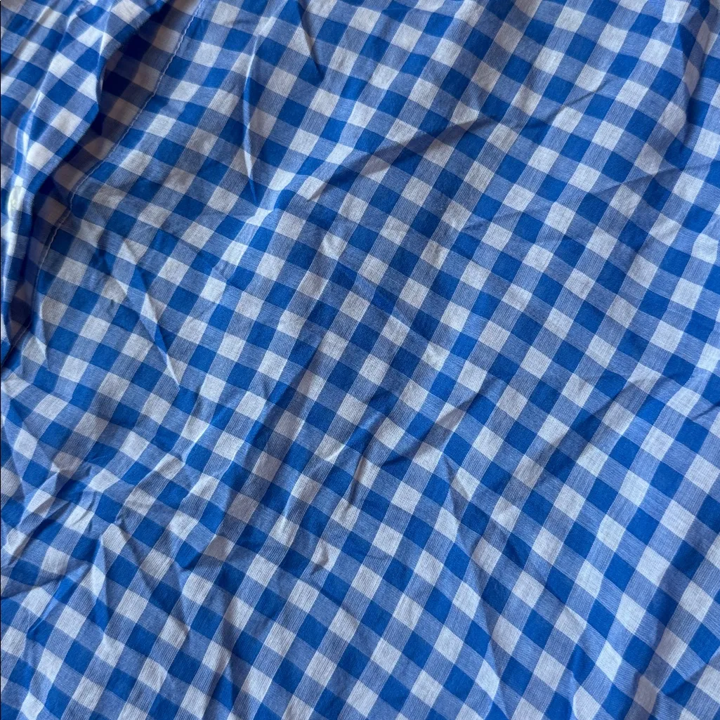 J. Crew Blue/White Gingham Button Down Dress SIZE L - Image 2