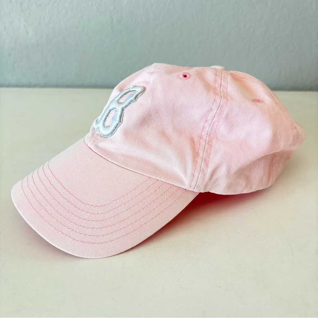 MLB Boston Red Sox Cap Hat Light Pink One Size Adjustable 100% Cotton - Image 2