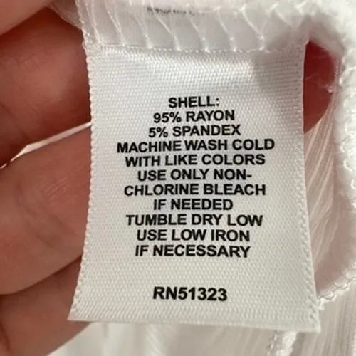 Halogen Women's White Long Sleeve Ribbed Knit Top Round Neck Basic‎ Casual Tee - Image 4