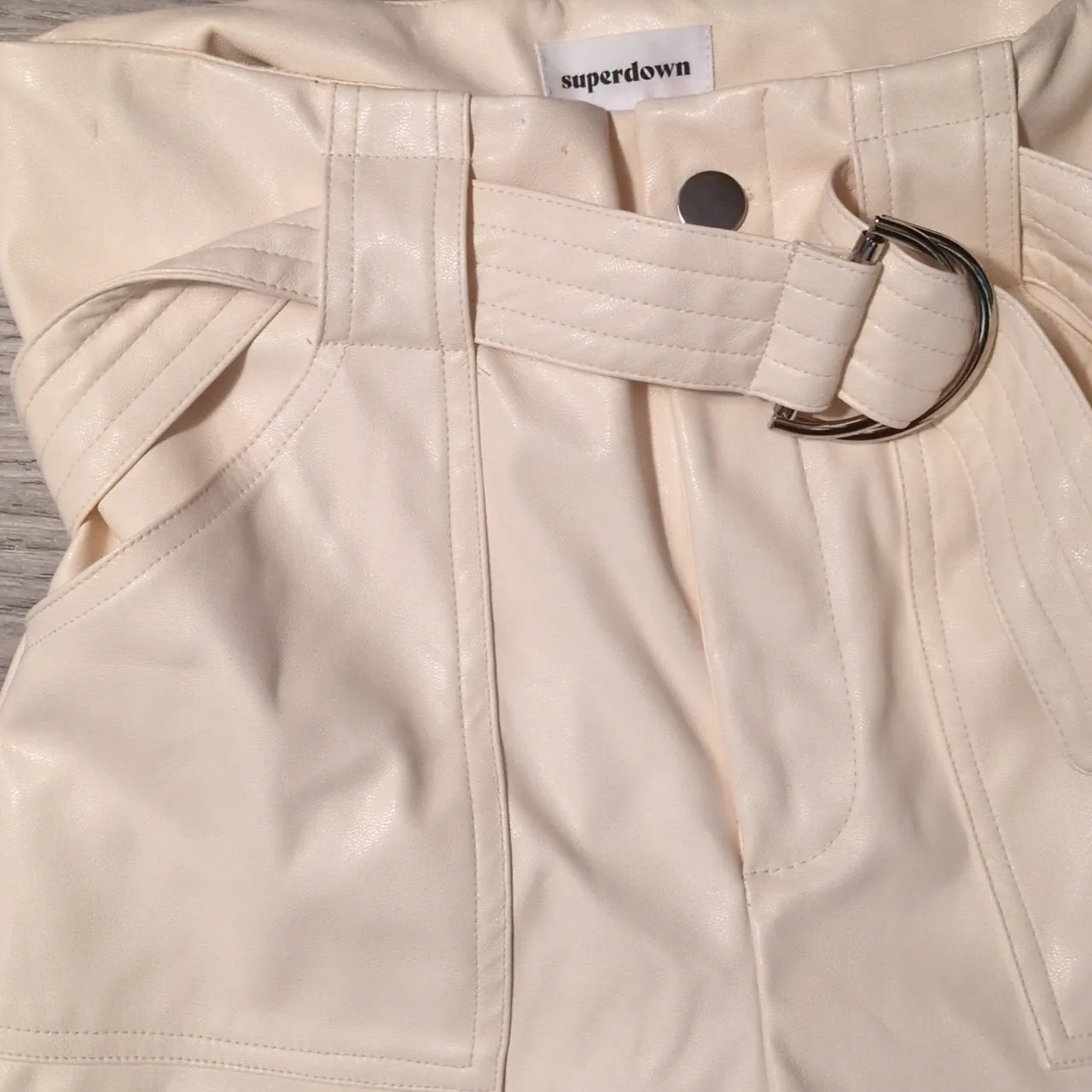 Superdown Bone Chanice Buckle Pants Size Small - Image 3