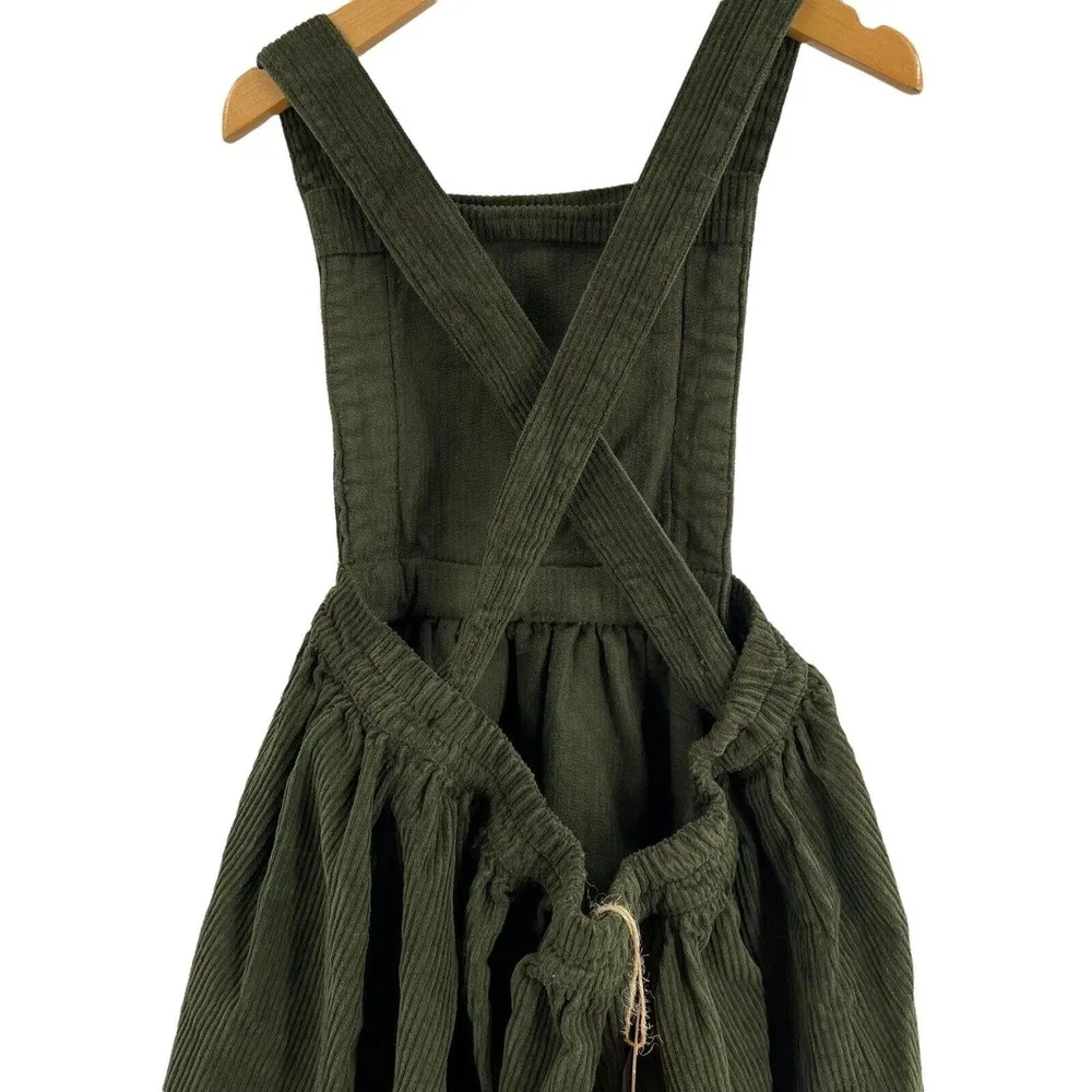 The Simple Folk Olive Green Corduroy Pinafore Size 5/6 Year New - Image 5