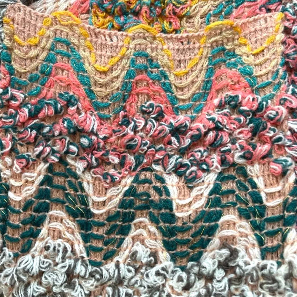 Anthropologie Akemi + Kin Alva Wrap Tan Multi Chevron Textured Size O/S - Image 6