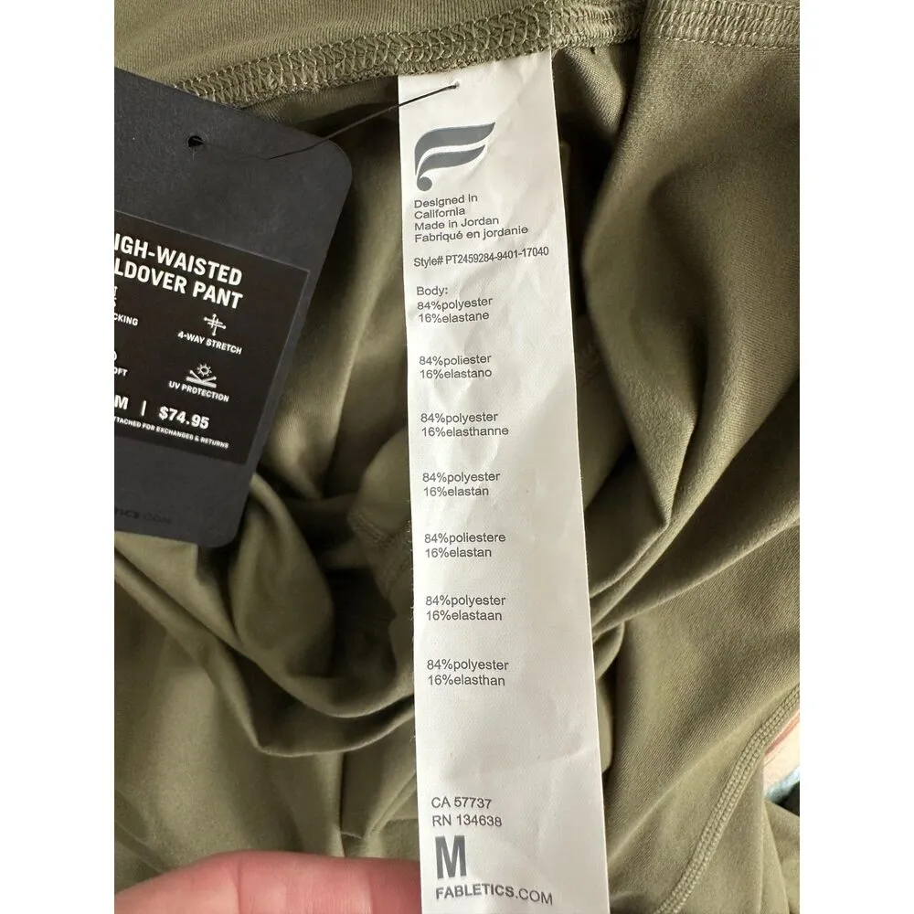 Fabletics High-Waisted Foldover Pant Green Size Medium NEW with Tags - Image 4