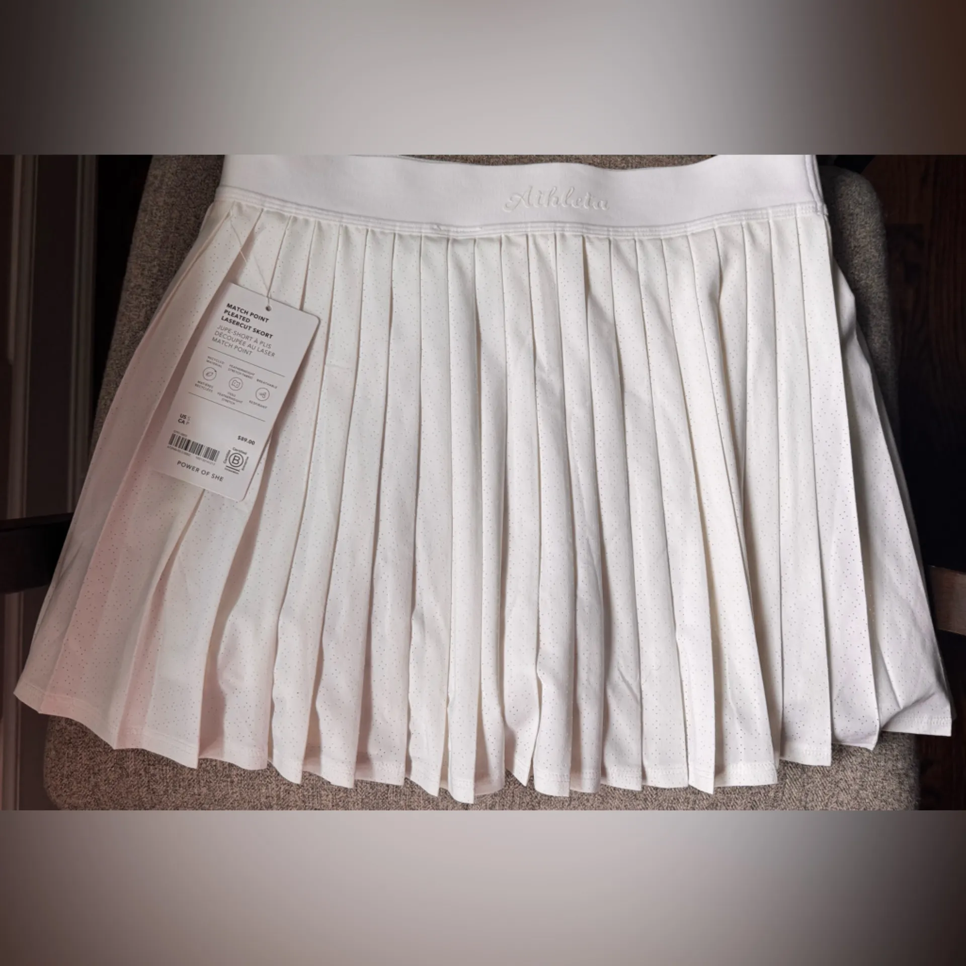 NWT Athleta Match Point Pleated Laseecut Skort Skirt Size Small - Image 5