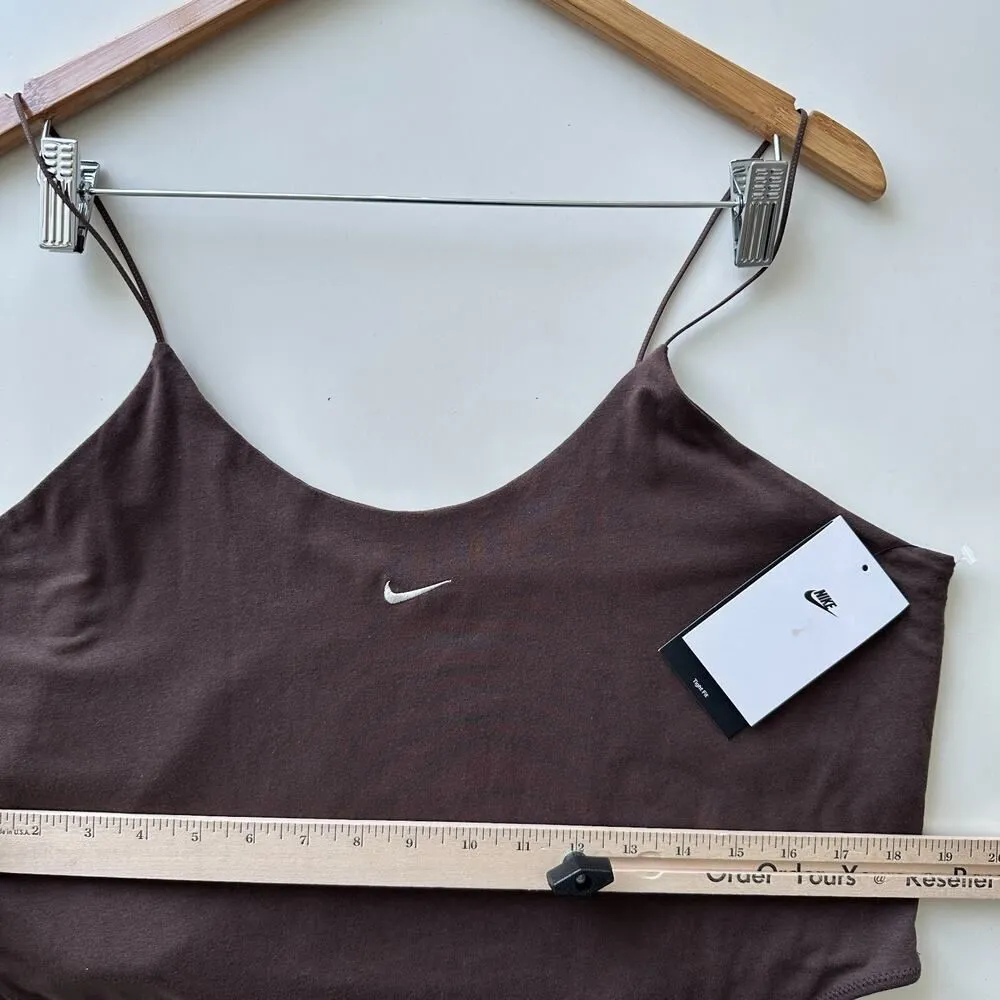 Nike Bodysuit Top Womens XXL Brown Cami High Leg Chill Knit Minimalist Sporty - Image 7