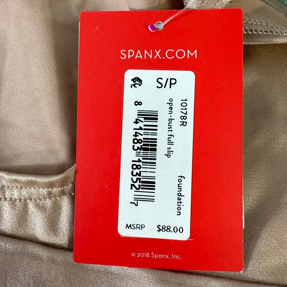 Spanx Open Bust Full Slip Size Small Beige Tan NEW Smart Grip Slip - Image 9