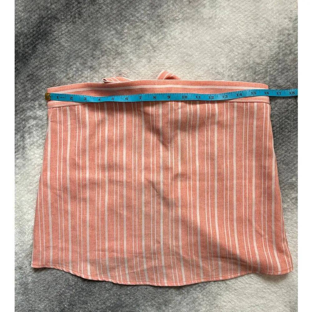 Revolve Superdown Hannah Tie Bow Back Crop Top Pink White Stripe Size Medium - Image 8