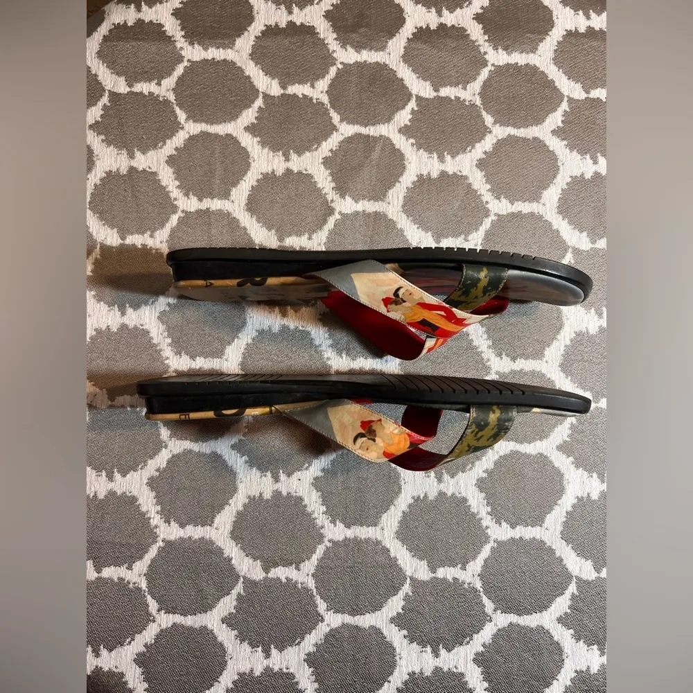 ICON Red and Black Sandals with Crisscross Straps Made in Italy colorful summer Size 9 - Image 12