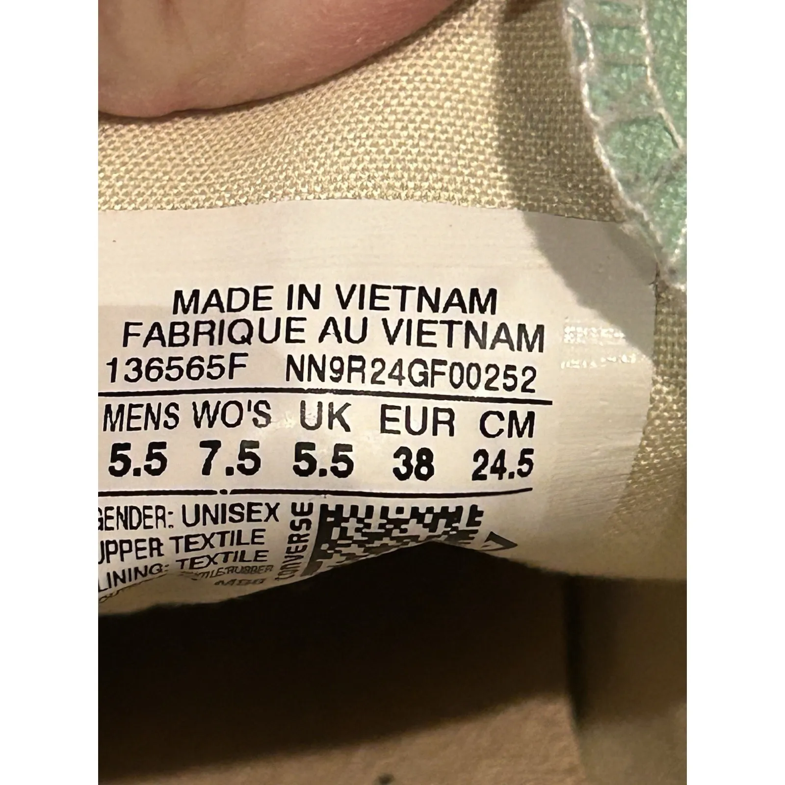 Converse Dainty Chuck‎ Taylor All-Stars Sneakers MINT GREEN 136565F M5.5 W7.5 - Image 9