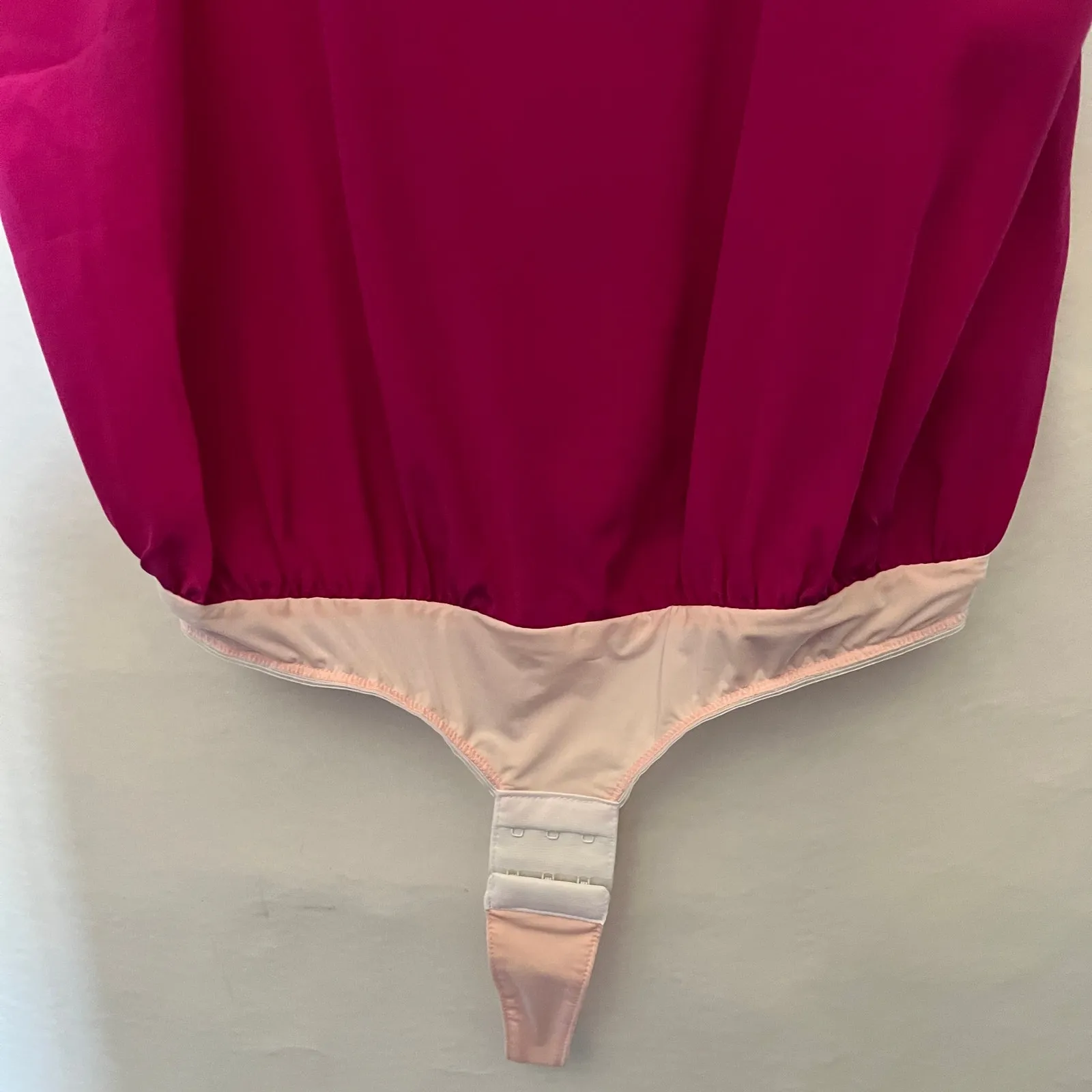 Tuxe 100% Silk Bodysuit Sz S Hot Pink Y2K Party Ballet Quiet Luxury Minimalist - Image 3