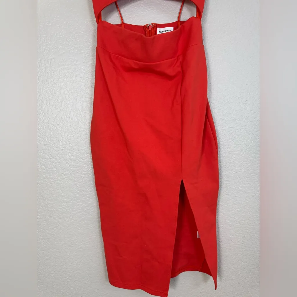 Revolve Superdown Trista Cut out Mini Dress in Poppy Orange Red size Small - Image 6