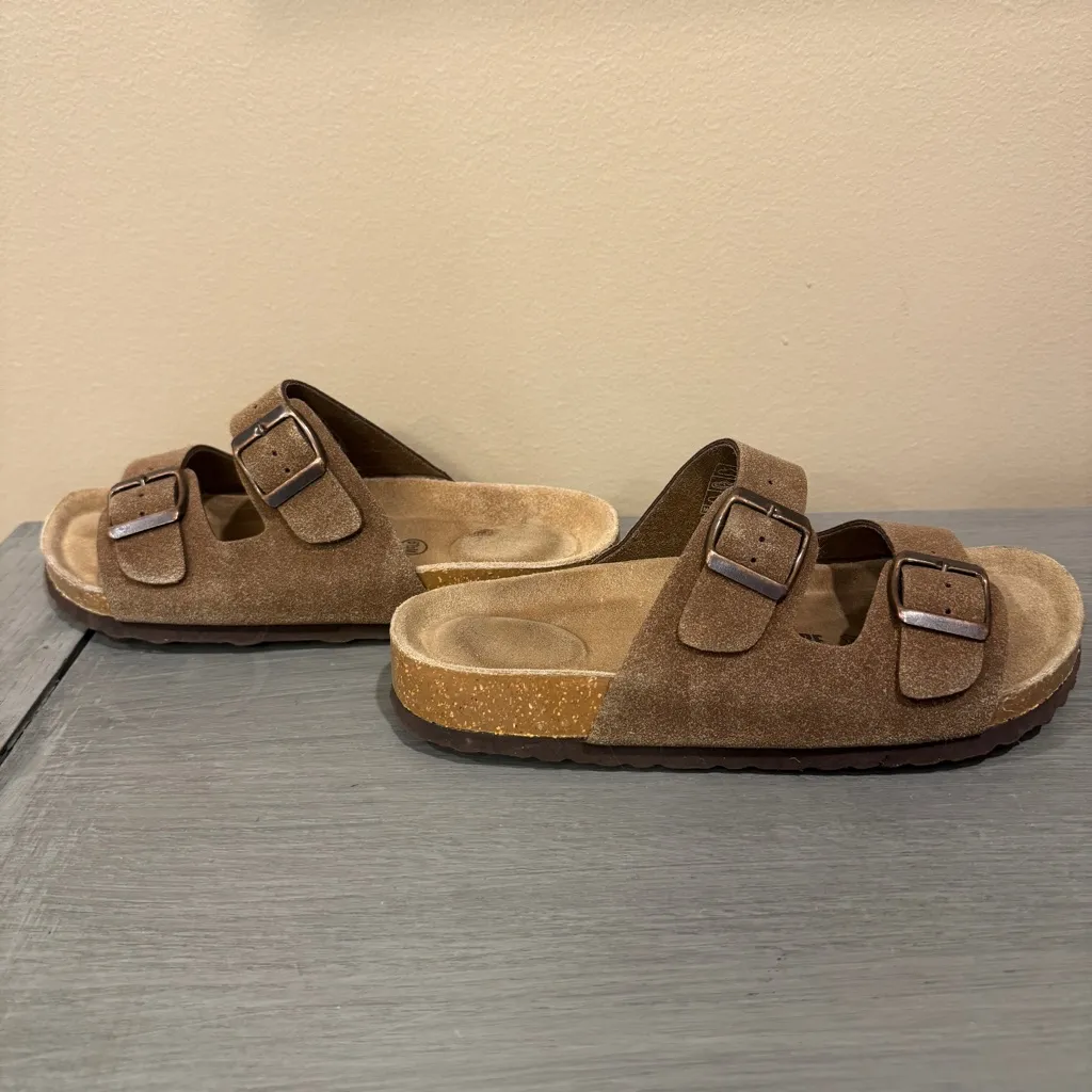 Cushionare Women’s Lane Sandal Cork with Leather Footbed Size 6.5 brown - Image 5