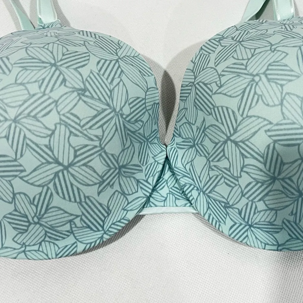 Warner's Bra Mint Green Floral Size 38D Full - Image 7