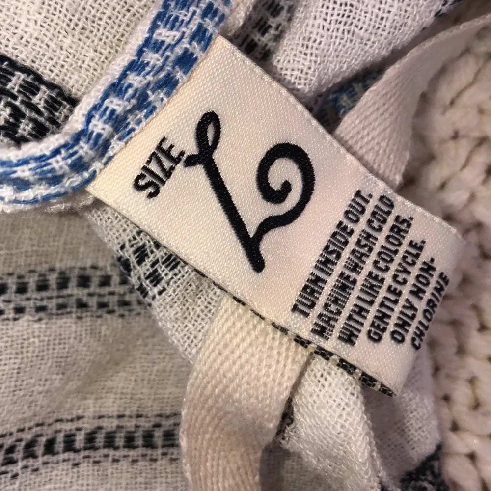 Indigo Rein size large linen & rayon blend striped romper - Image 5