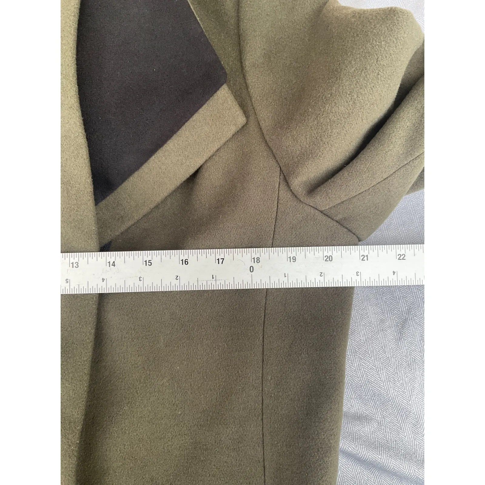 Andrew Marc Women's Green‎ Asymmetrical Zip Front Wool Blend Coat Jacket L - Image 8