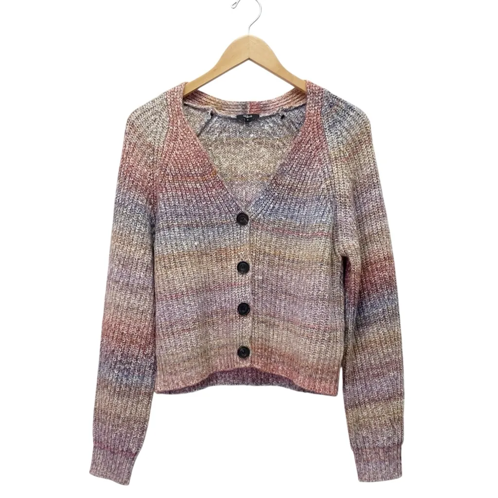 Rails Josie Space Dye Cardigan Amethyst Multi Knit Button Front Size Small - Image 2