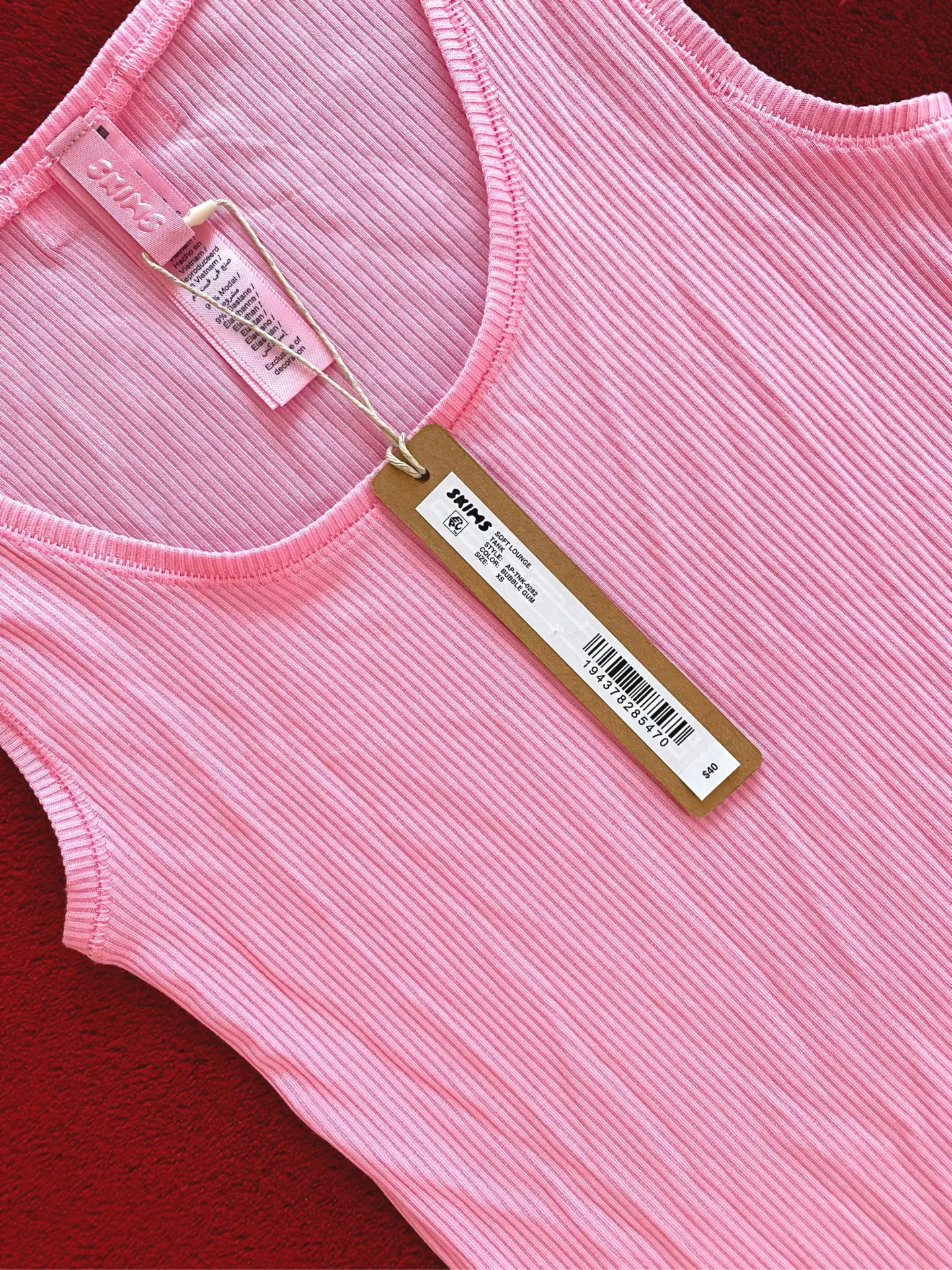 soft lounge tank in bubble gum size XS - Image 2