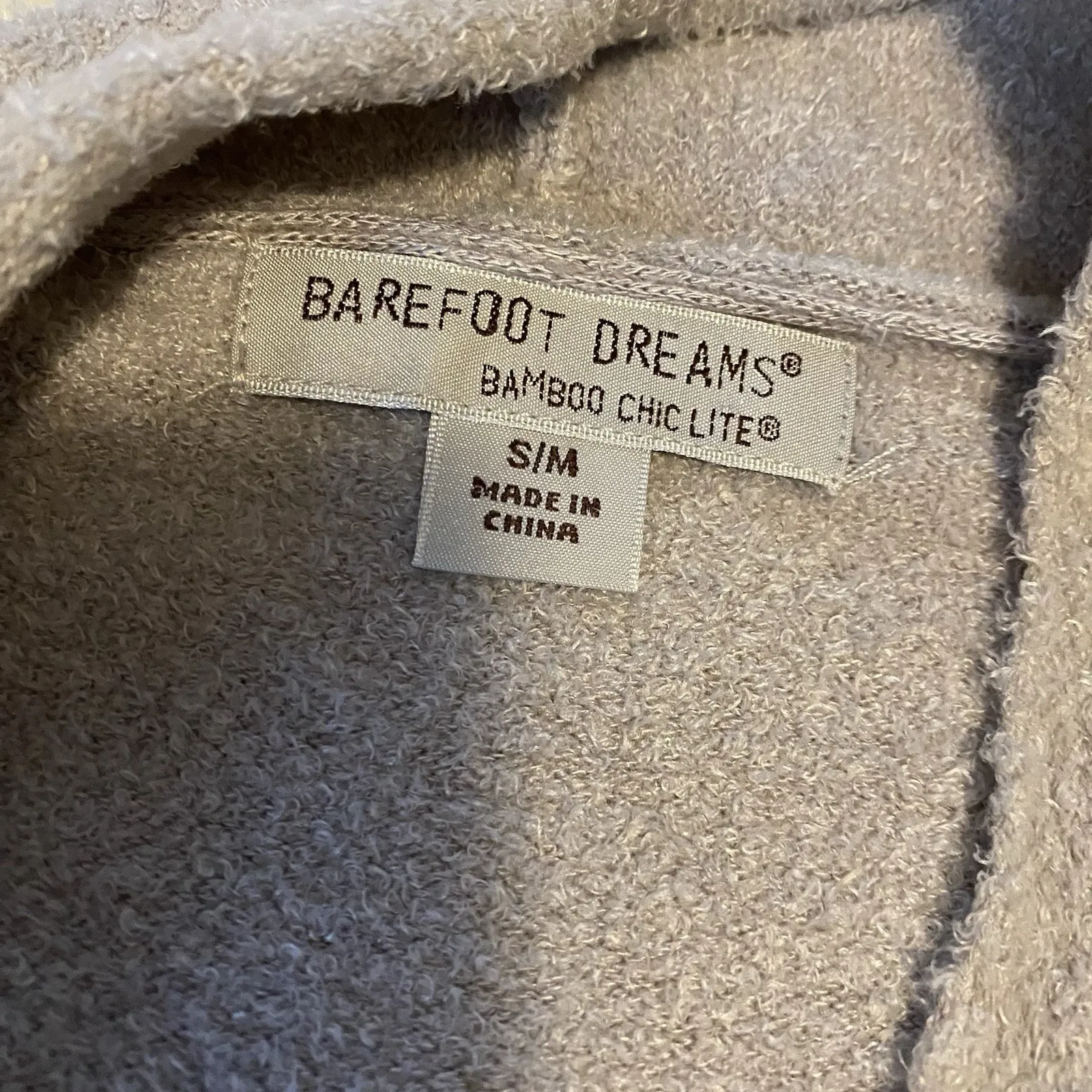 Barefoot Dreams Bamboo Chic Lite Small Open Front Cardigan Sweater Grey Tan - Image 2