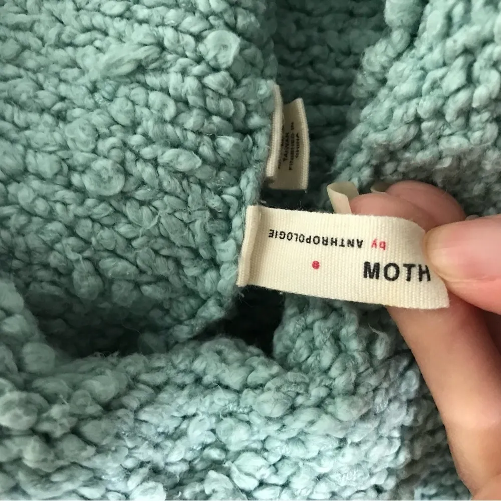 Moth Anthropologie Popcorn Mock Neck Boucle Sweater Small Womens Blue - Image 8