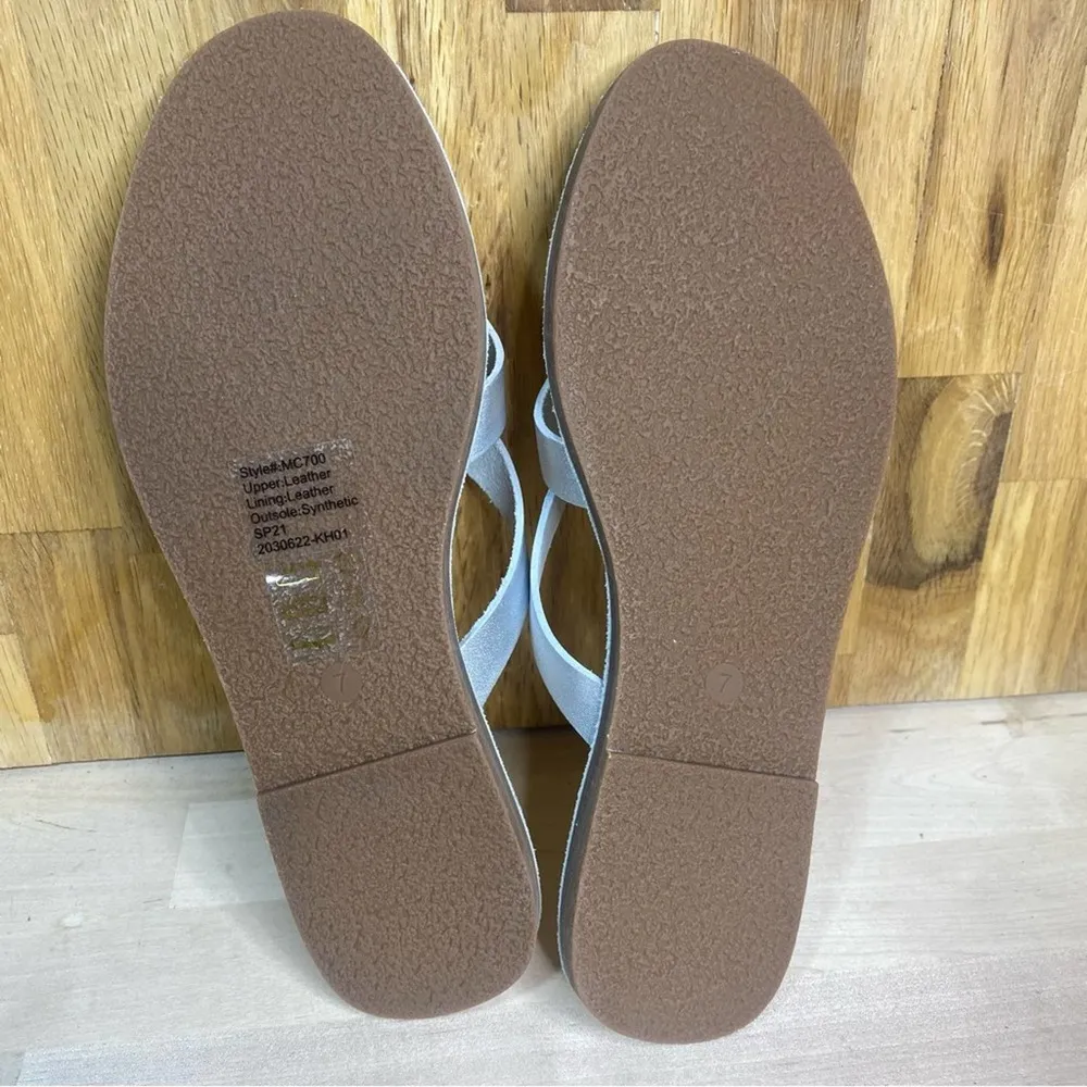 Madewell Boardwalk Risa Thong Slip On Sandals Silver Leather 7 - Image 5