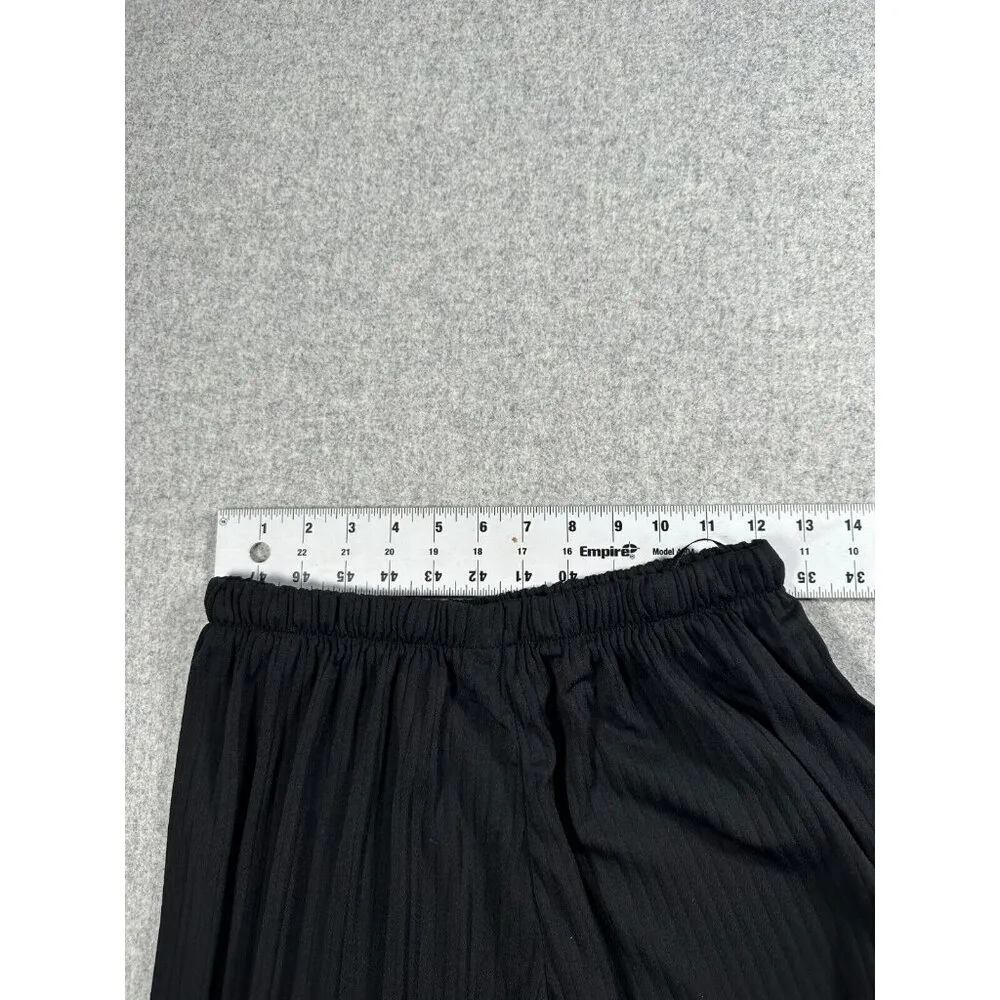 Uniqlo Pull On Pants Womens Small Elastic Black Wide Leg Stretch Lightweight - Image 2